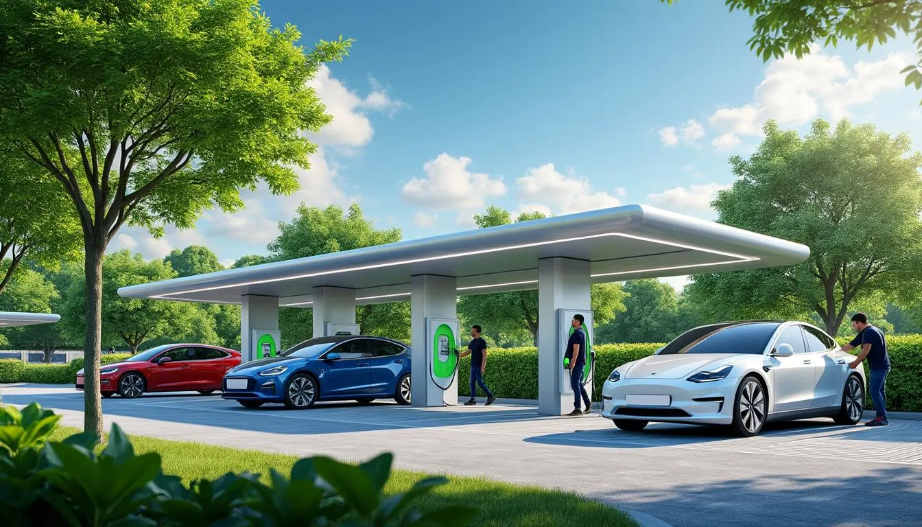 Une nouvelle borne de recharge pour véhicules électriques inaugurée à Saint-Martin-des-Champs, Allée Verte